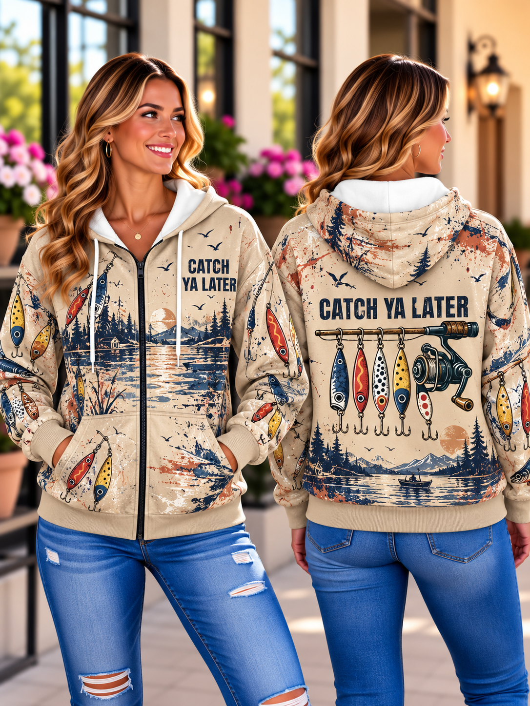Catch Ya Later Fishing Zip Hoodie