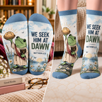 We Seek Him At Dawn Frog Mid-Tube Socks