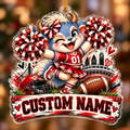 Personalized Red Cheerleader Mascot Ornament