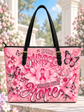 Every Miracle Starts With Hope Pink Ribbon Flower Saddle Bag