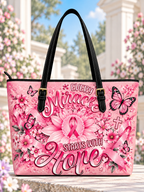 Every Miracle Starts With Hope Pink Ribbon Flower Saddle Bag