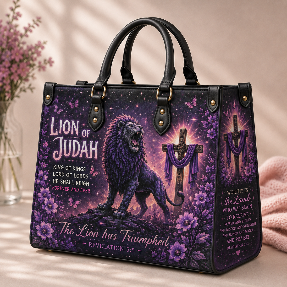 The Lion Has Triumphed PU Leather Handbag