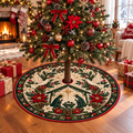 Nativity Silhouette and Doves Christmas Tree Skirt