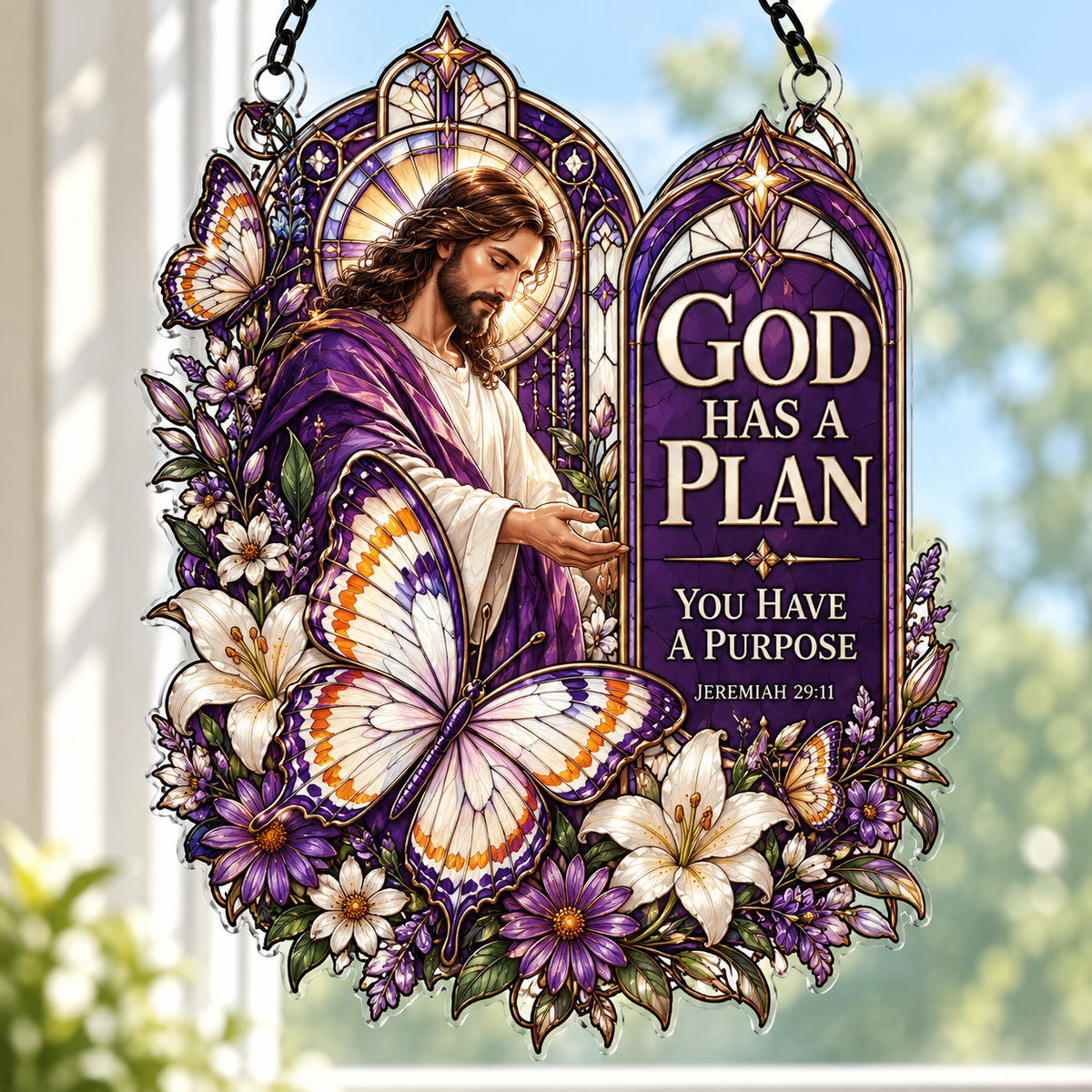 God Has A Plan You Have A Purpose Acrylic Suncatcher