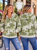 Jesus Camo Print Zip Hoodie