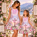 Be Still And Know Cross Floral Sleeveless Dress