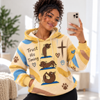 Yellow Yoga Dachshund Waffle Hoodie