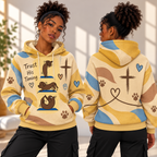 Yellow Yoga Dachshund Waffle Hoodie