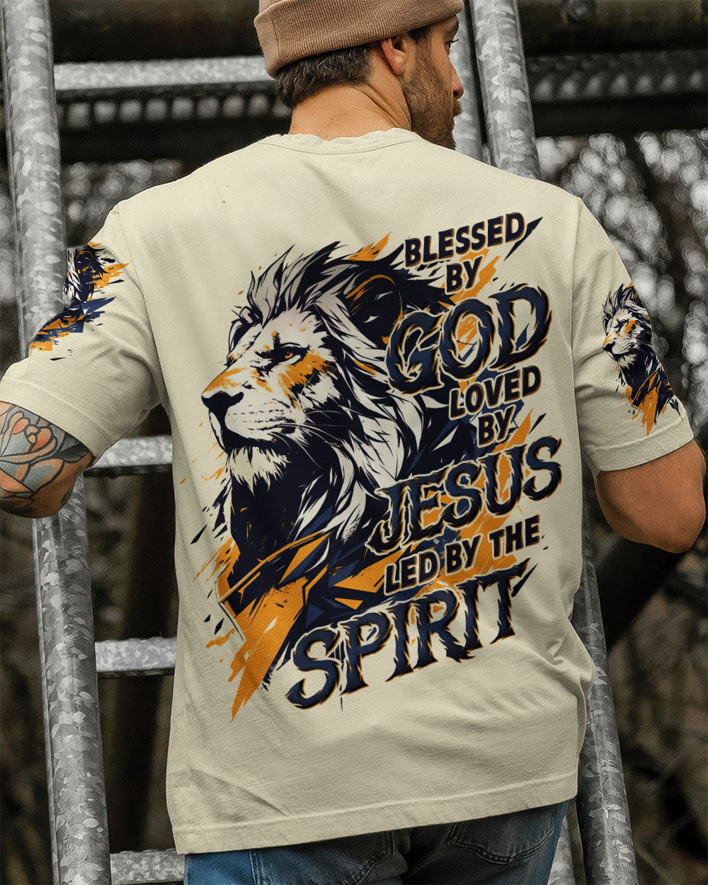 Blessed By God Loved By Jesus Lion Men's All Over Print Shirt - Trunx369337