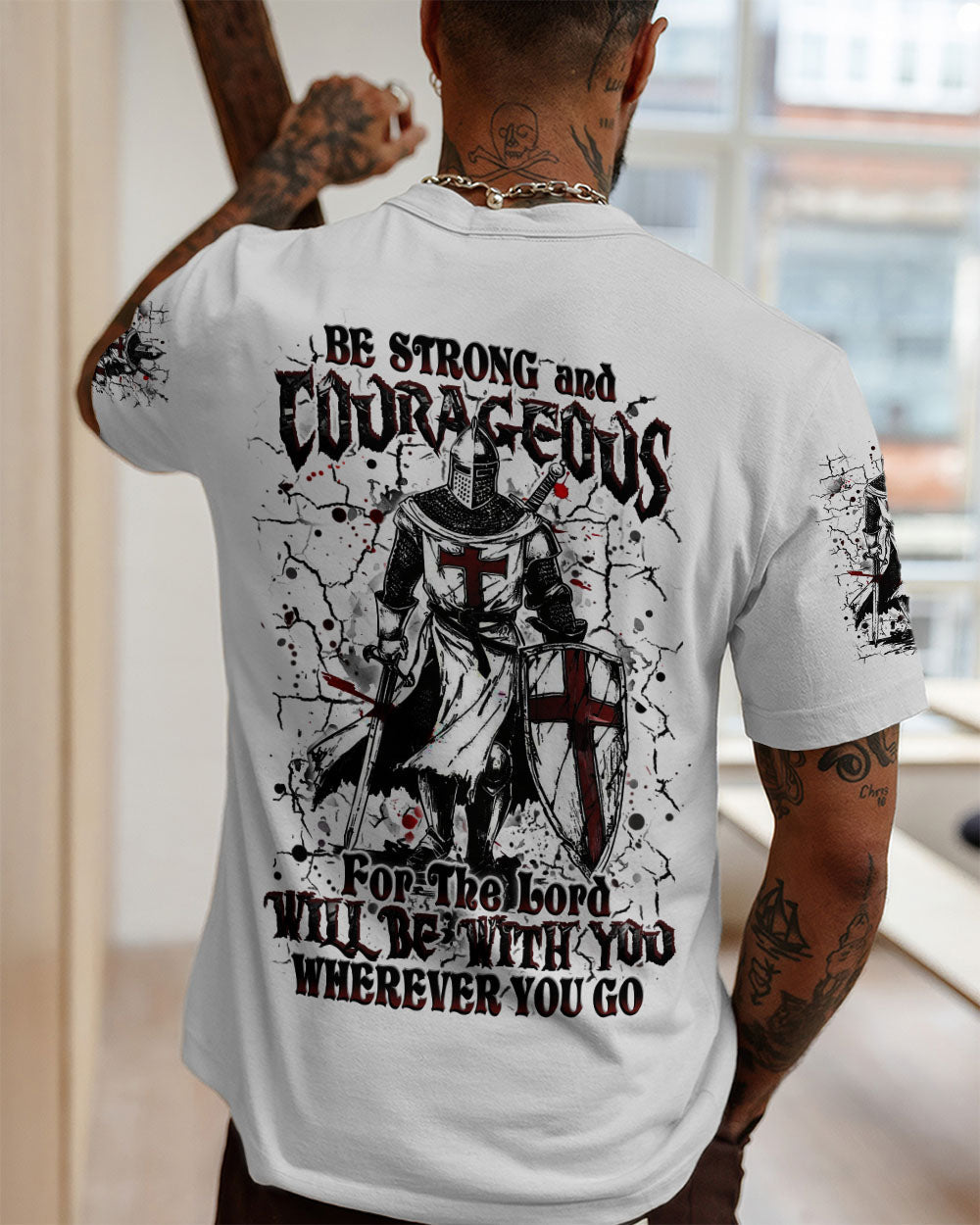 Be Strong And Courageous Men's All Over Print Shirt - Trunx378231