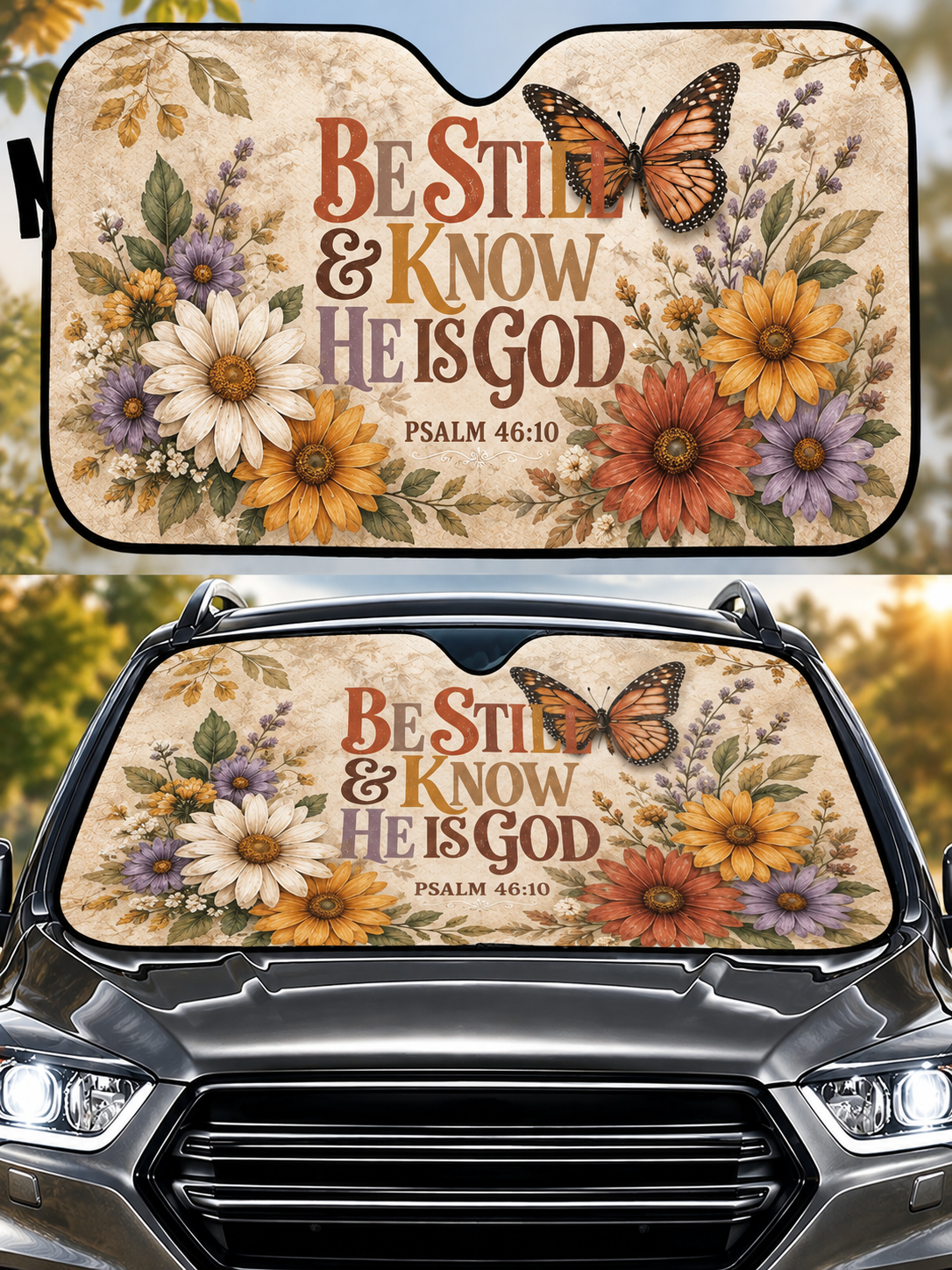 Be Still and Know He Is God Car Sun Shade