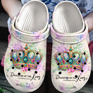 Daughter of the King Jeweled Crown Clogs Shoes