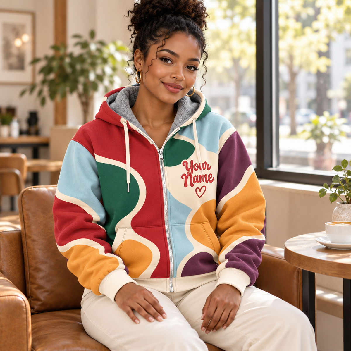 Groovy Color Block Personalized Fleece Jacket