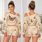 The Old Has Gone The New Is Here One-Shoulder Top And Shorts Set