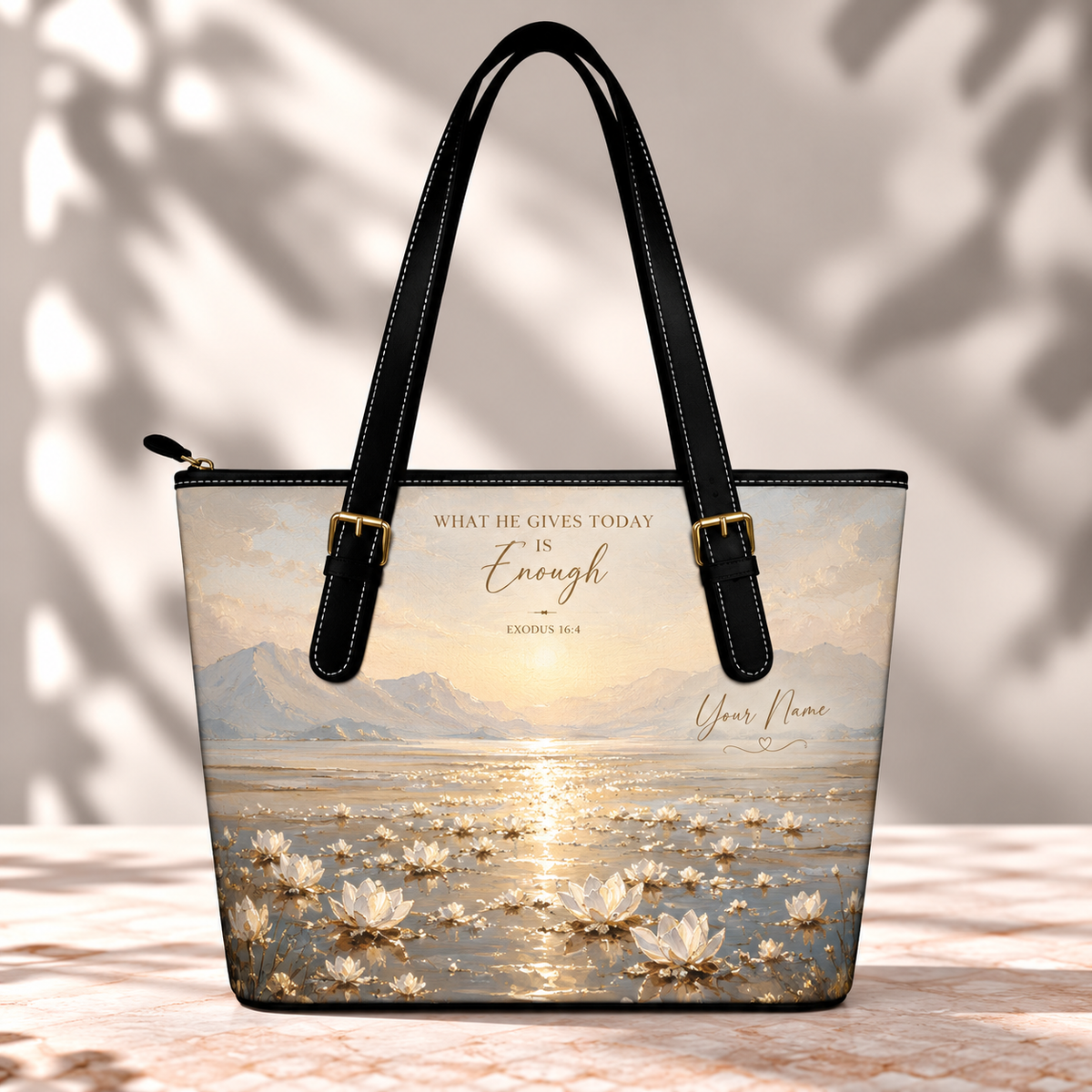 Personalized Enough White Lotus Saddle Bag