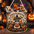 Jesus Is Sweeter Than Candy Raccoon Halloween Candy Basket