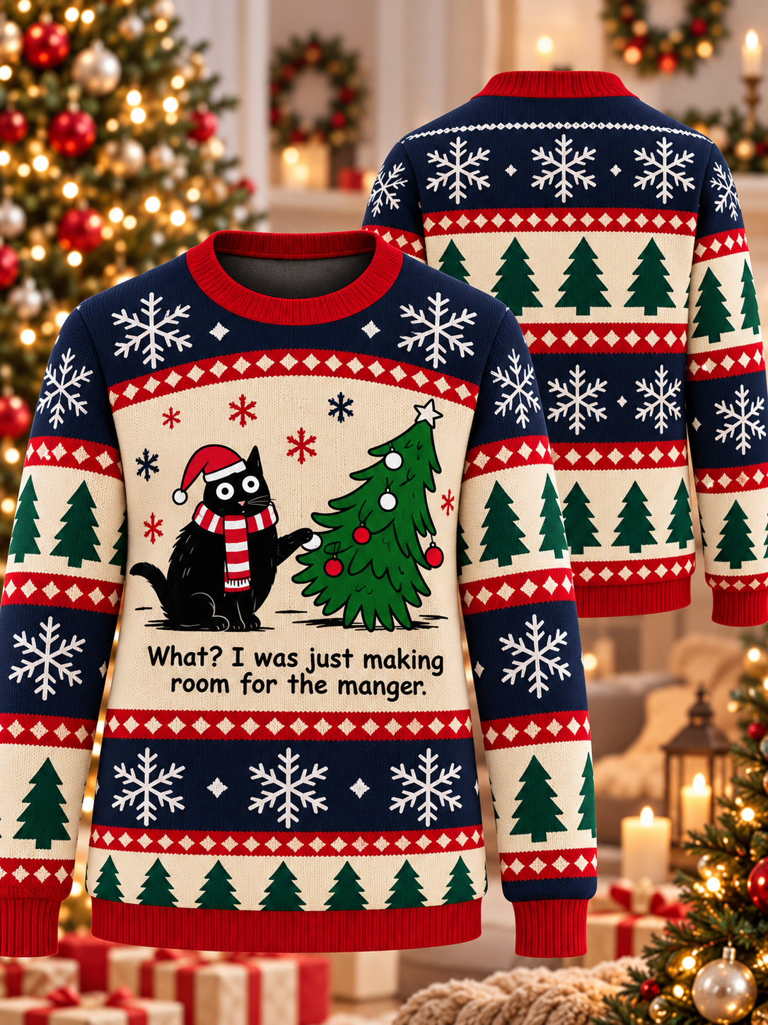 Making Room For The Manger Ugly Sweater