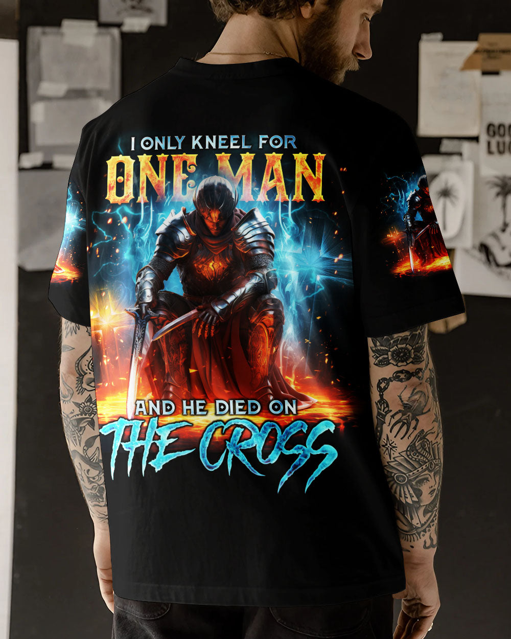 I Only Kneel For One Man Warrior Men's All Over Print Shirt - Trunx312274
