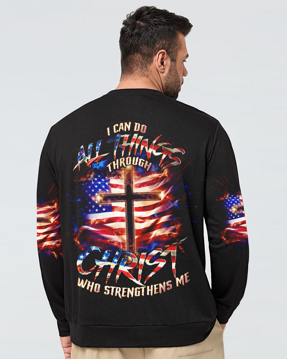 I Can Do All Things Through Christ Cross Flag Men's All Over Print Shirt - Trunx345685