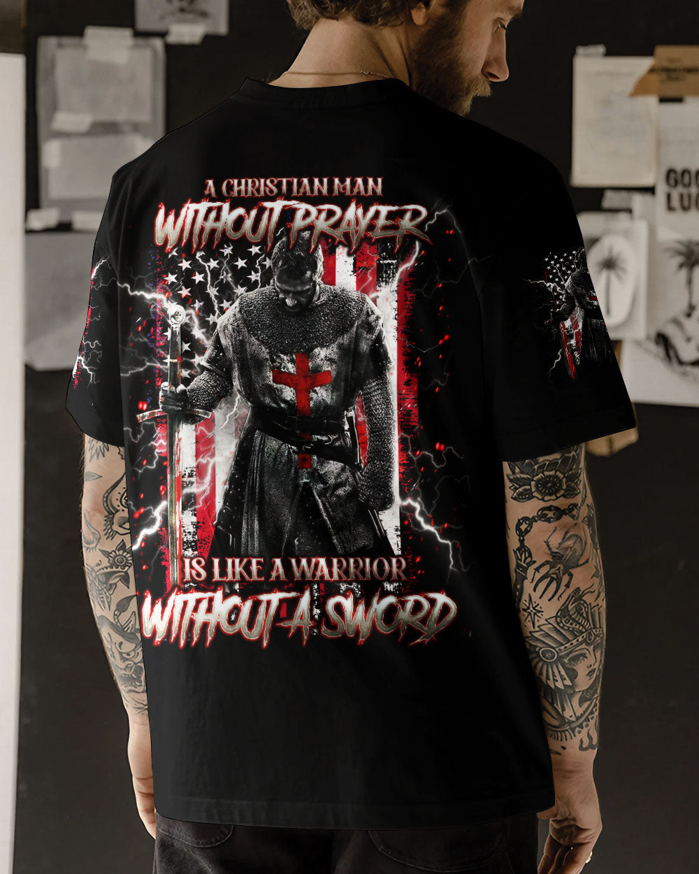 A Christian Man Without Prayer Warrior Men's All Over Print Shirt - Trunx495552