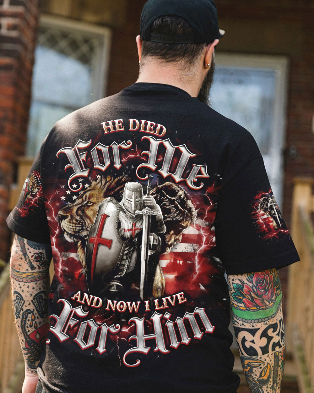 He Died For Me Lion Warrior Men's All Over Print Shirt - Trunx874128