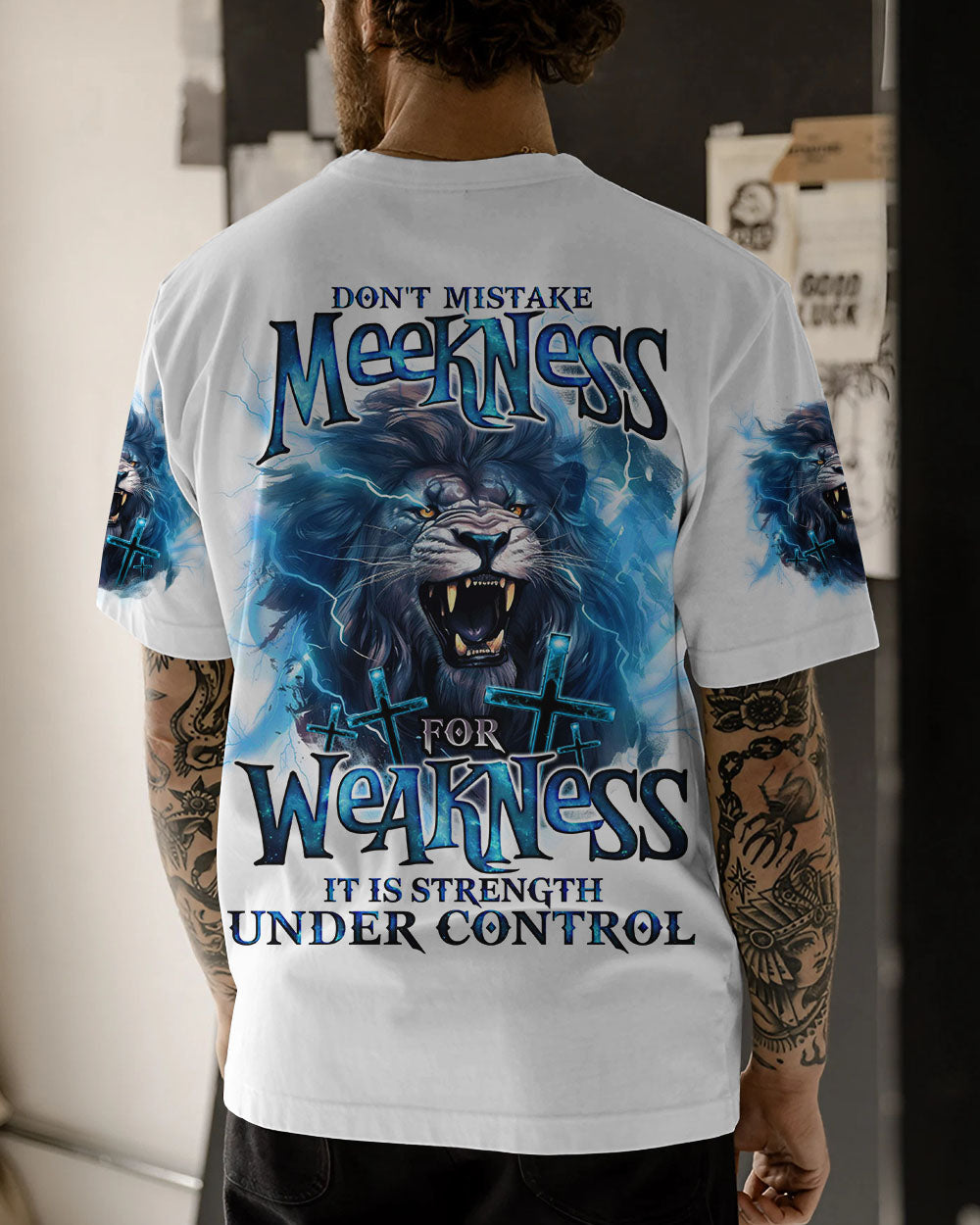Don't Mistake Meekness Lion Men's All Over Print Shirt - Trunx596198