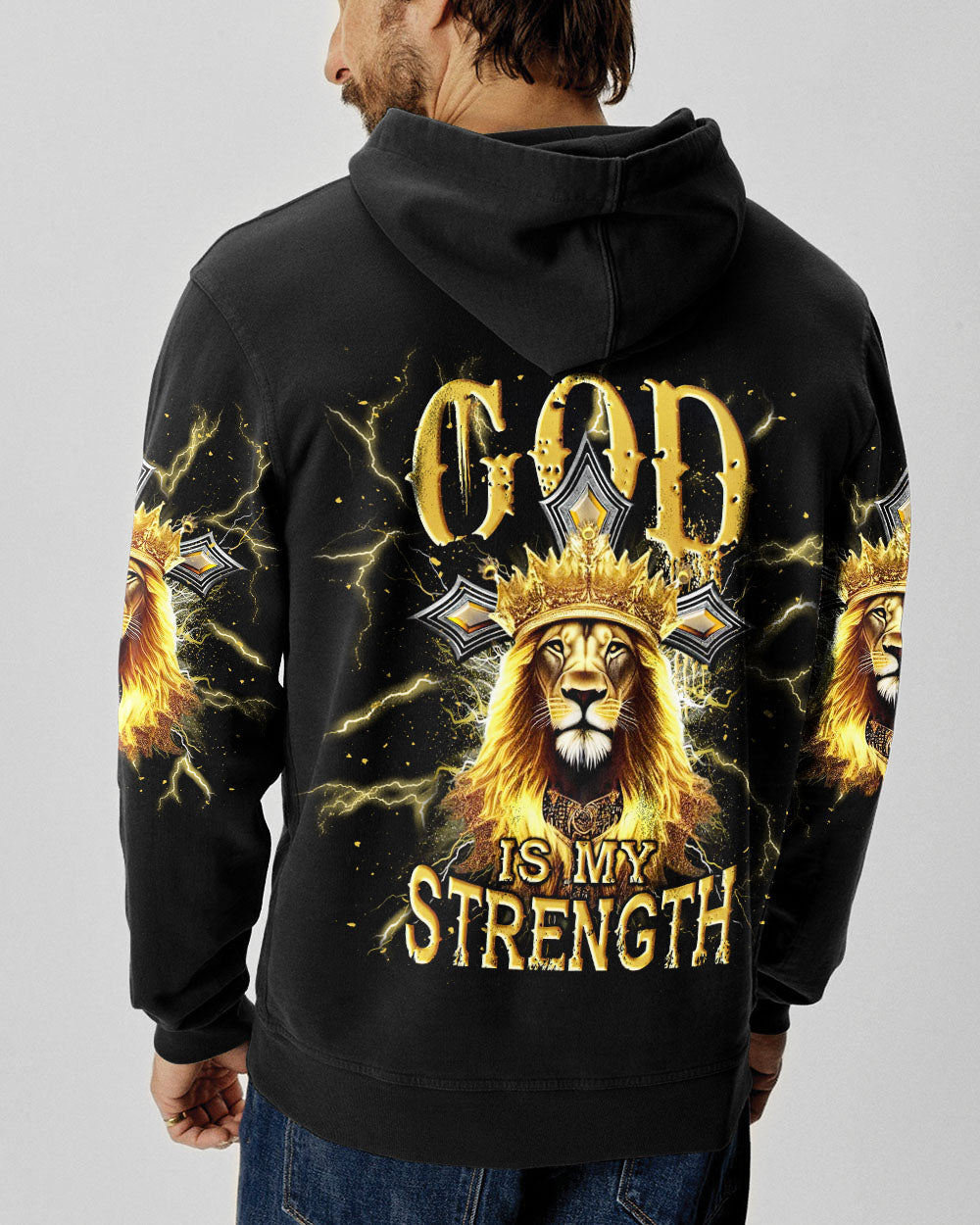 God Is My Strength Lion Men's All Over Print Shirt - Trunx940170