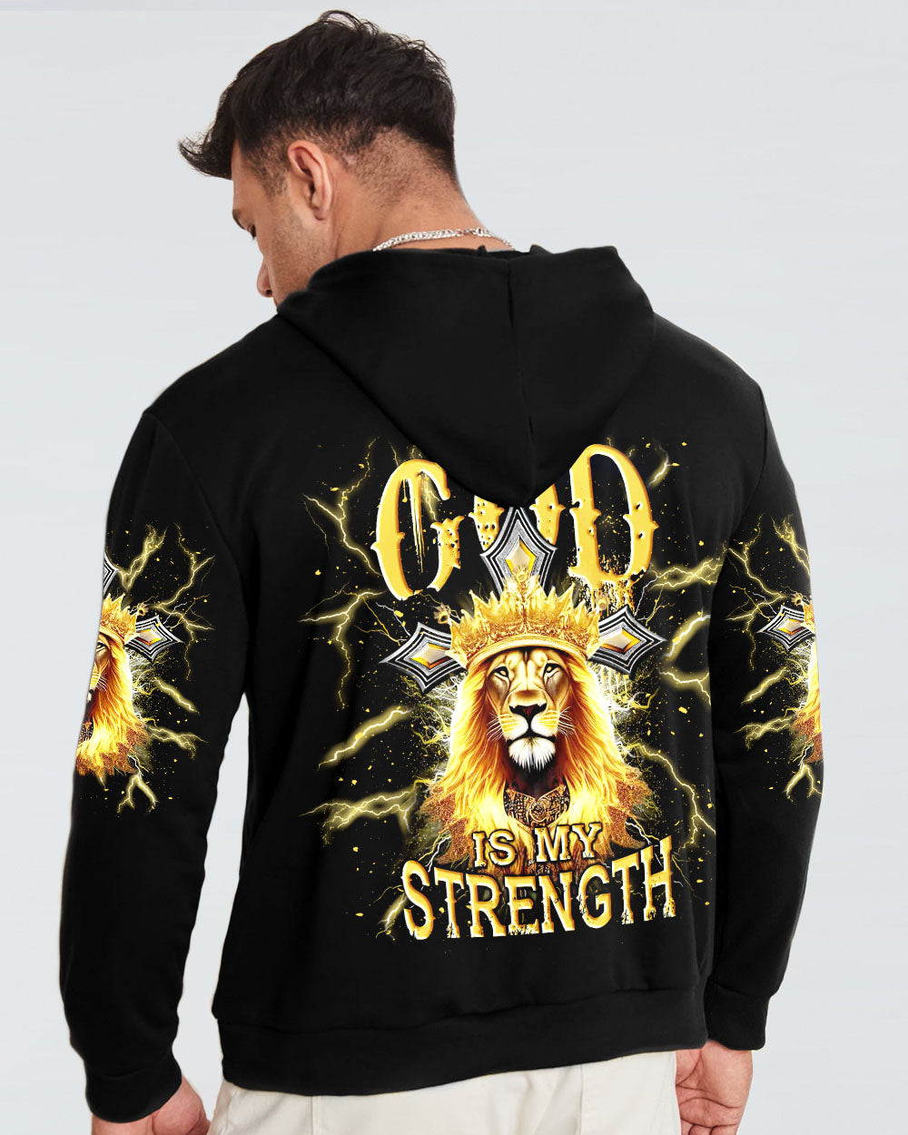 God Is My Strength Lion Men's All Over Print Shirt - Trunx940170