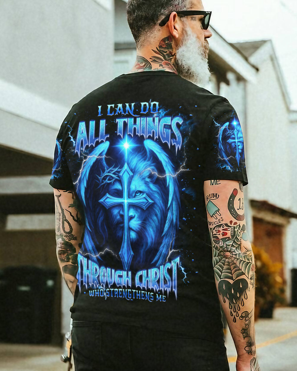 I Can Do All Things Cross Lion Wings Men's All Over Print Shirt - Trunx983769