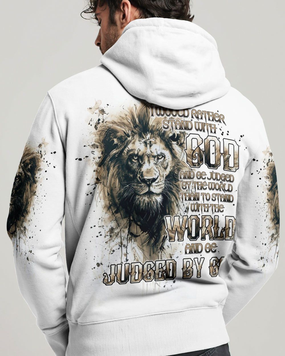 I Would Rather Stand With God Lion Men's All Over Print Shirt - Trunx719110