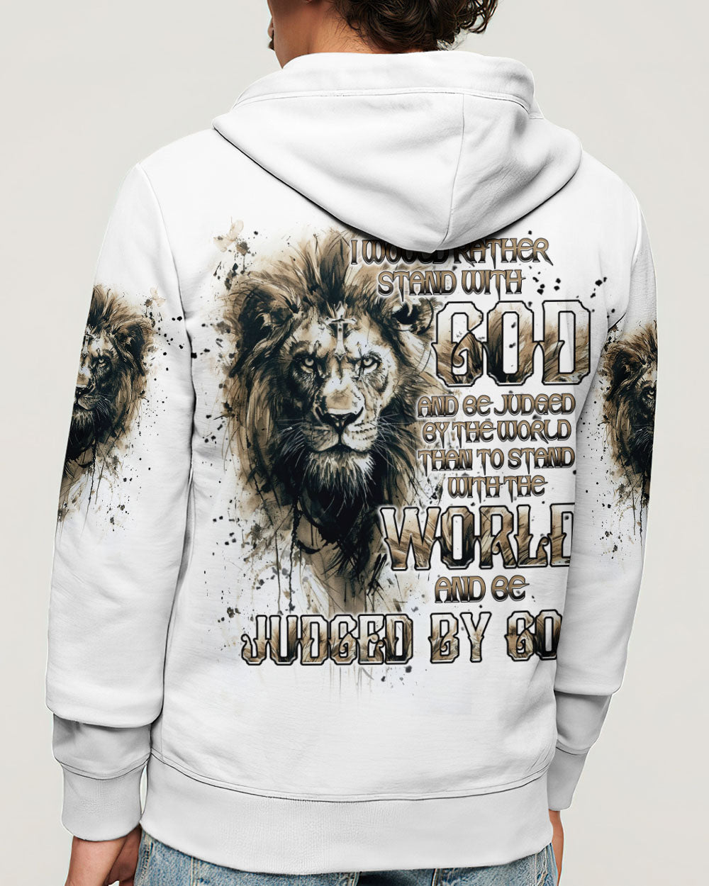 I Would Rather Stand With God Lion Men's All Over Print Shirt - Trunx719110