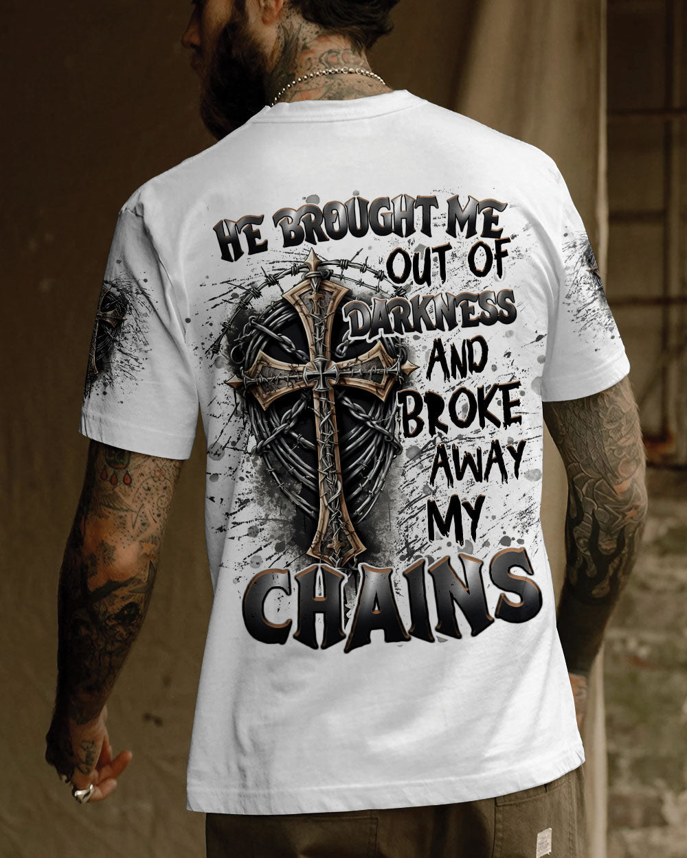 He Brought Me Out Of Darkness Men's All Over Print Shirt - Trunx993591