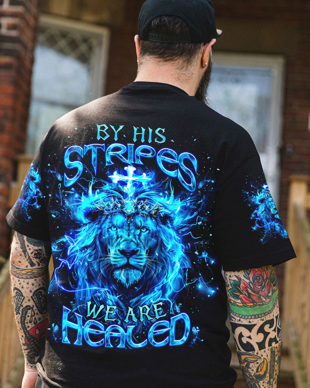 By His Stripes We Are Healed Lion Men's All Over Print Shirt - Trunx643471