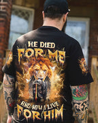 He Died For Me Lion Warrior Men's All Over Print Shirt - Trunx705503