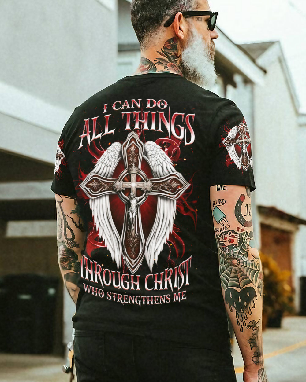I Can Do All Things Cross Wings Men's All Over Print Shirt - Trunx048250