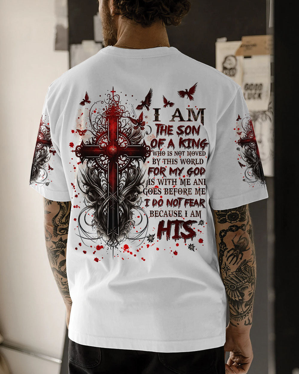 I Am The Son Of A King Cross Men's All Over Print Shirt - Trunx265634