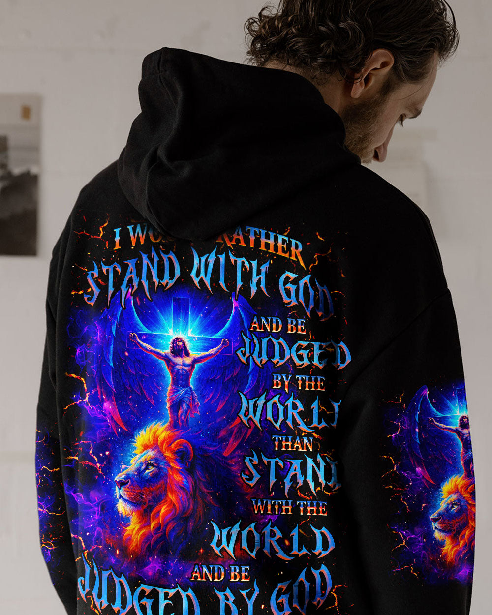 I Would Rather Stand With God Lion Men's All Over Print Shirt - Trunx296766