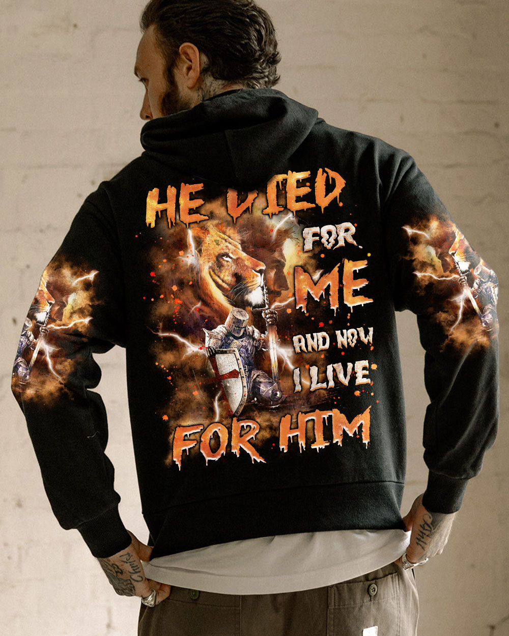 He Died For Me Lion Warrior Men's All Over Print Shirt - Trunx177274