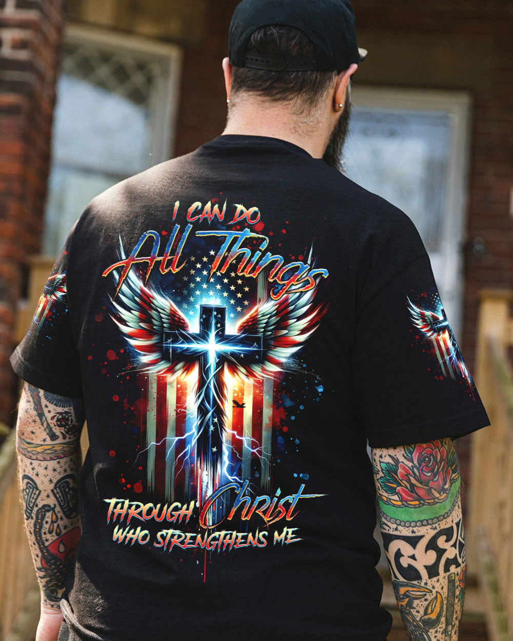 I Can Do All Things Cross Wings Men's All Over Print Shirt - Trunx057619
