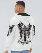 God Is My Strength Cross Wings Men's All Over Print Shirt - Trunx292059