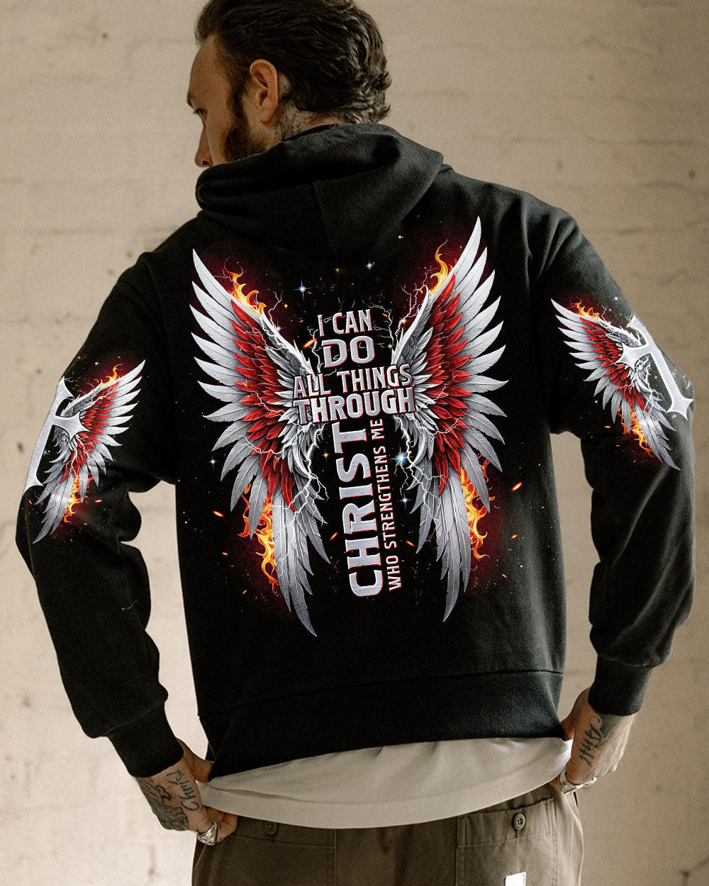 I Can Do All Things Cross Wings Men's All Over Print Shirt - Trunx658493