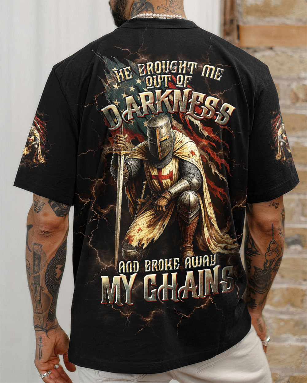 He Brought Me Out Of Darkness Warrior Men's All Over Print Shirt - Trunx249344