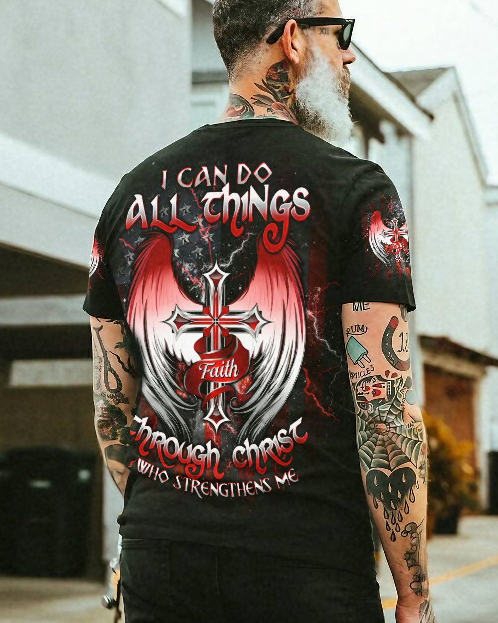 I Can Do All Things Cross Wings Men's All Over Print Shirt - Trunx958373