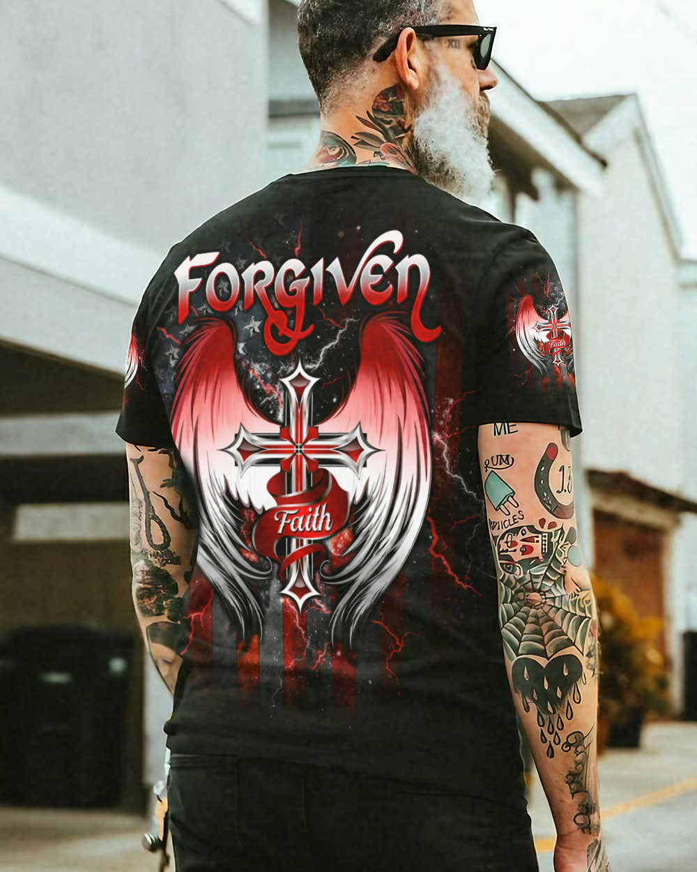 Forgiven Cross Wings Men's All Over Print Shirt - Trunx609667
