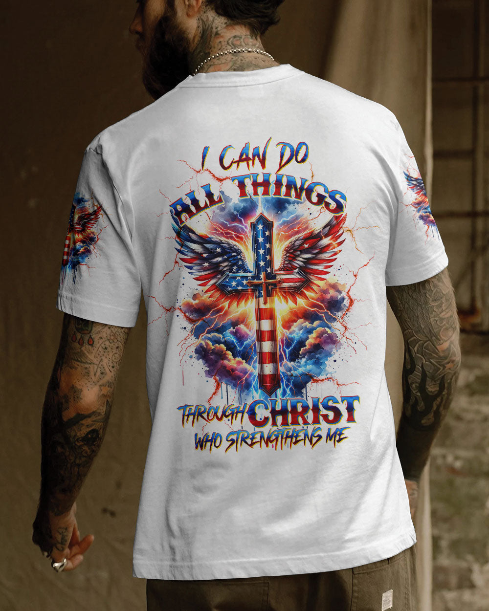 I Can Do All Things Cross Wings Men's All Over Print Shirt - Trunx524778