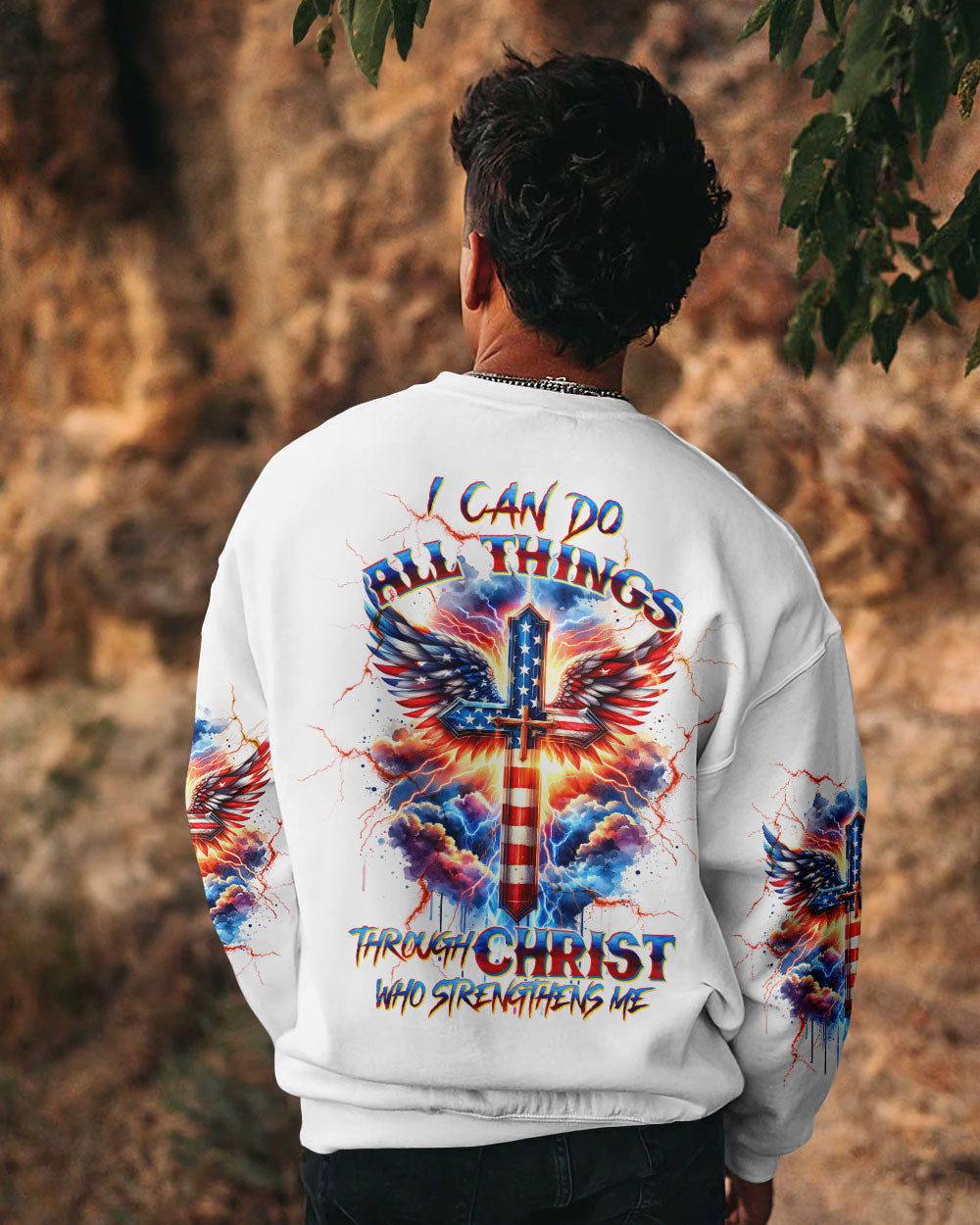I Can Do All Things Cross Wings Men's All Over Print Shirt - Trunx524778