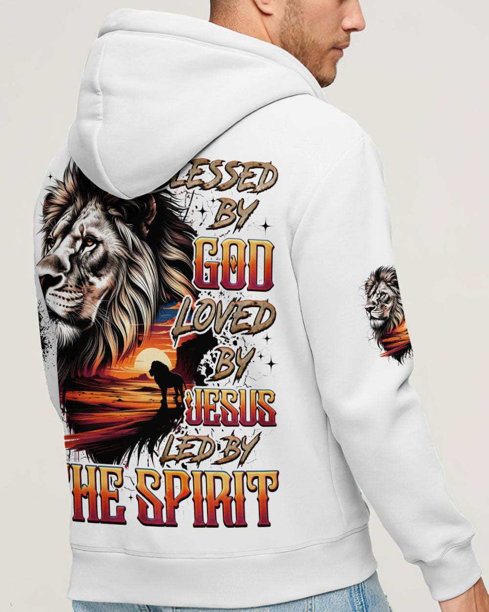 Blessed By God Loved By Jesus Lion Men's All Over Print Shirt - Trunx653287