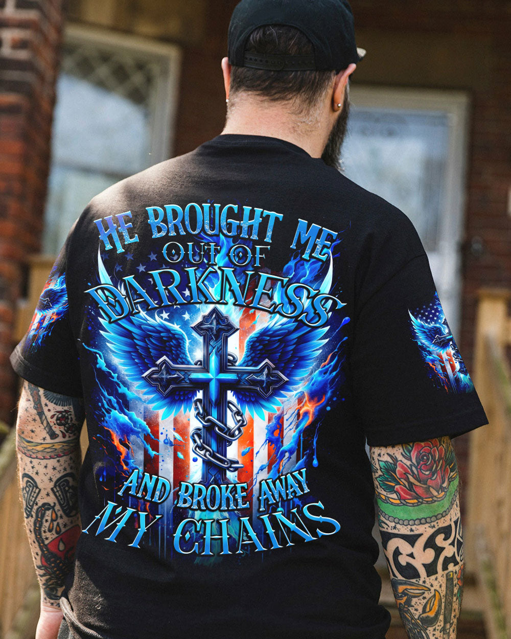 He Brought Me Out Of Darkness Men's All Over Print Shirt - Trunx367369
