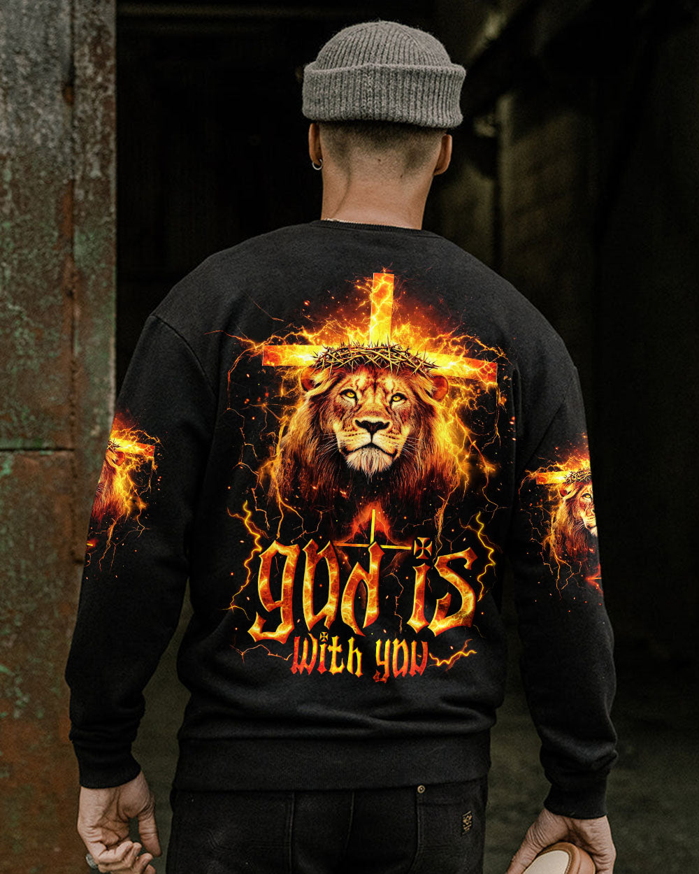 God Is With You Lion Men's All Over Print Shirt - Trunx407232