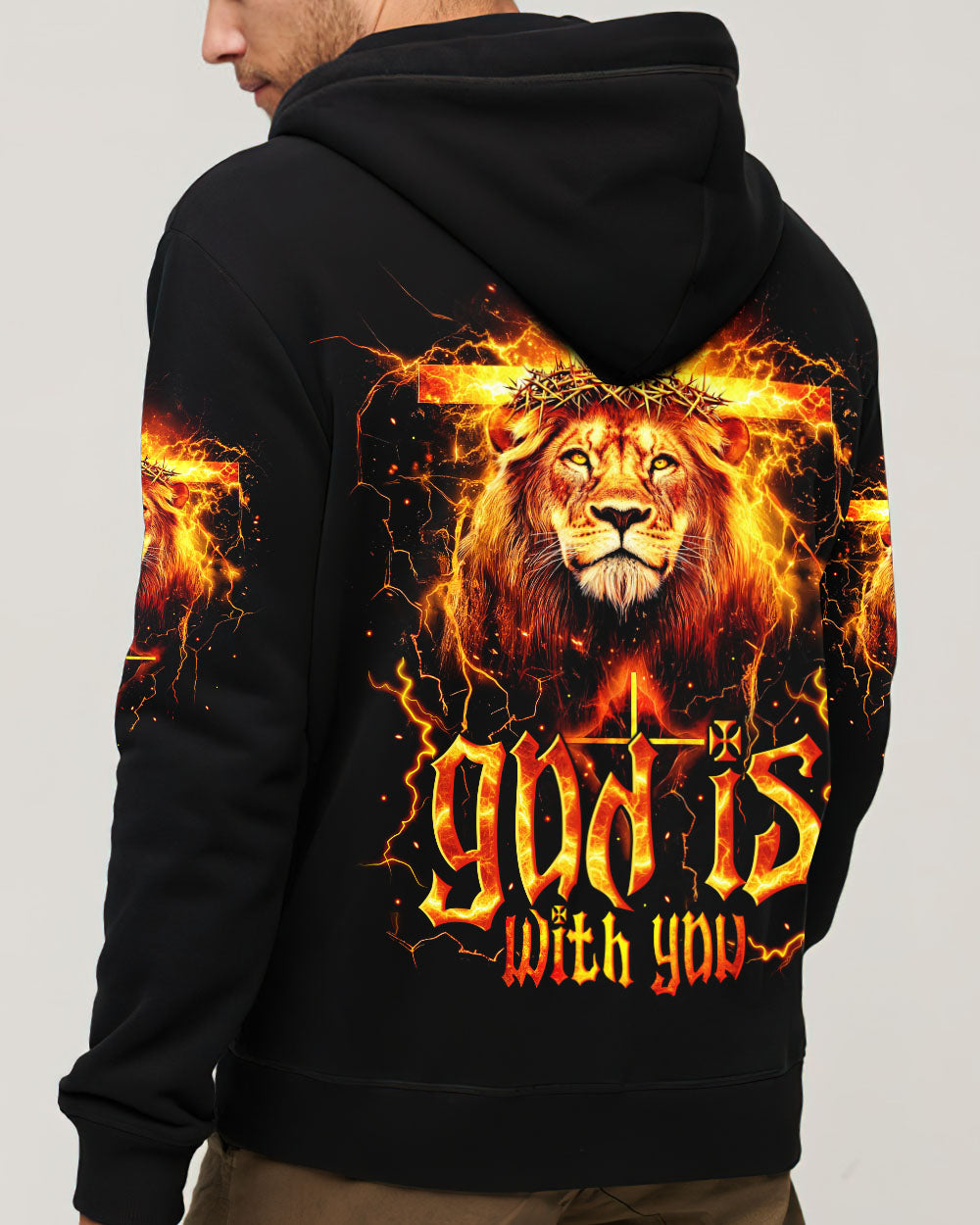 God Is With You Lion Men's All Over Print Shirt - Trunx407232